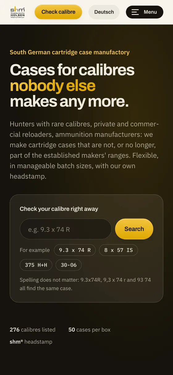 Englische Startseite auf dem Handy